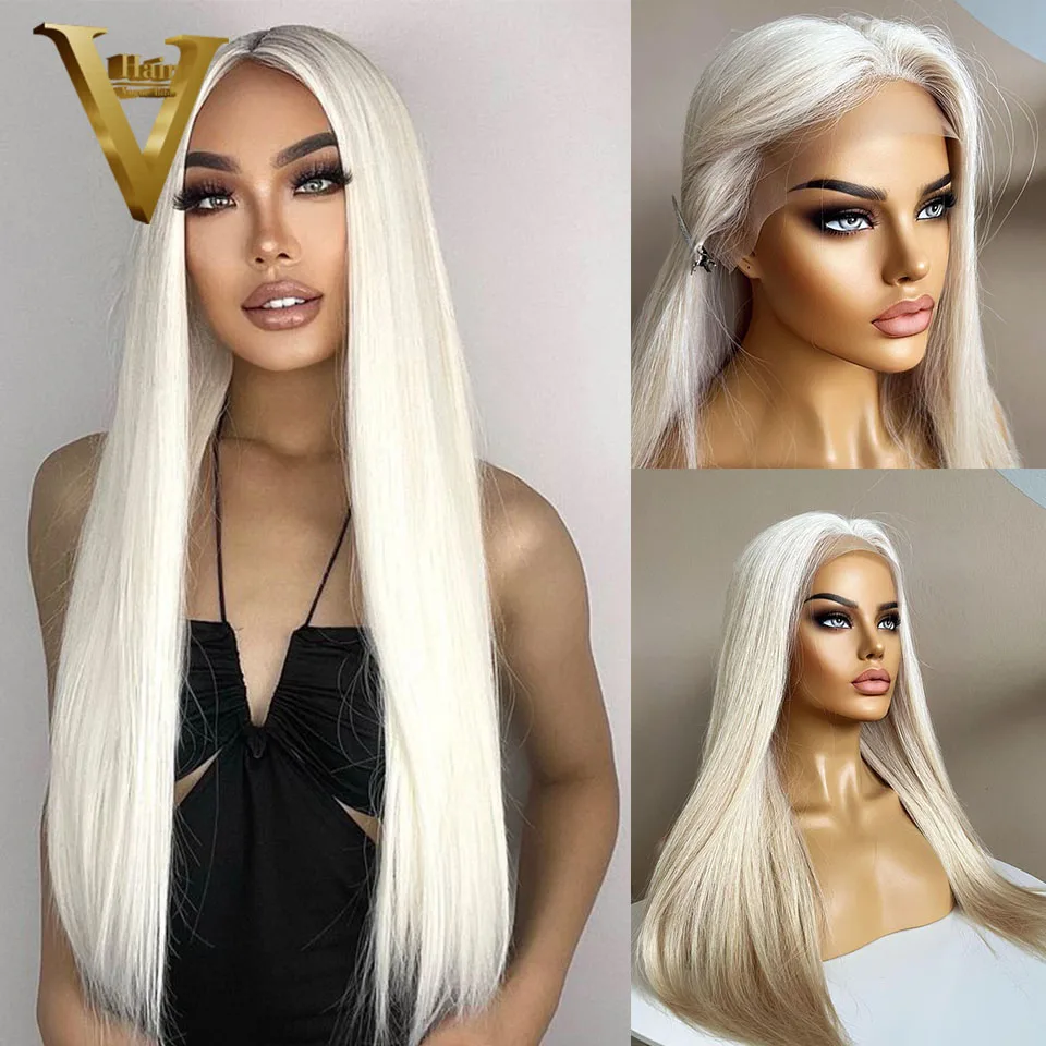 Platinum Blonde 613 HD Lace Frontal Wig 13x6 Human Hair Wigs Pre-Plucked Brazilian Remy Straight 13x4 Lace Front Human Hair Wig