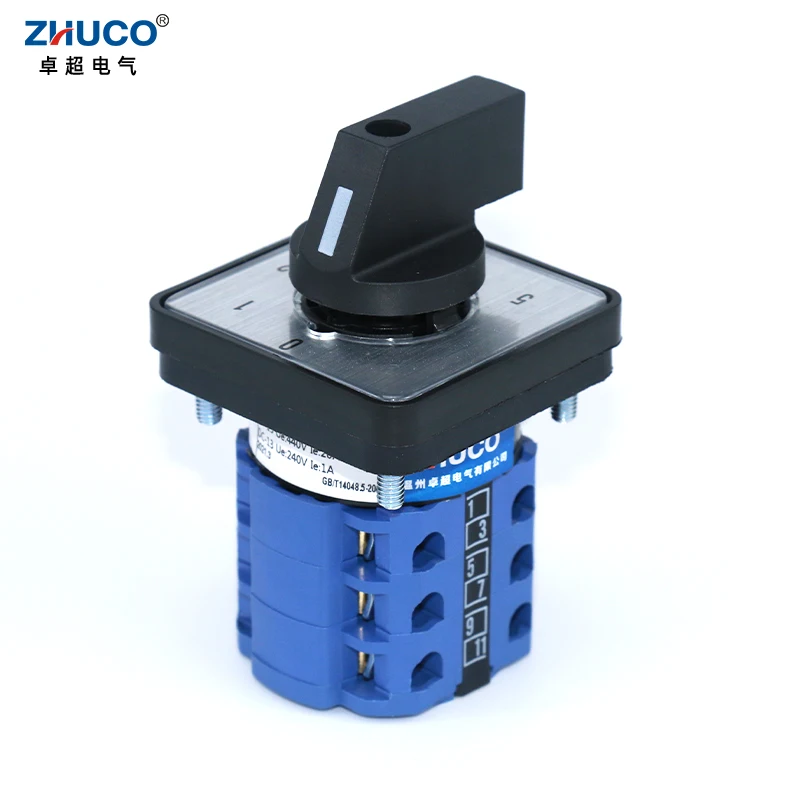 

ZHUCO SZW26/LW26-20A/0-6,3 Шестиконтурные проводки 64/48 мм Панель 3-фазная 12-контактная напряжение 660 В Импульсный кулачковый выключатель питания