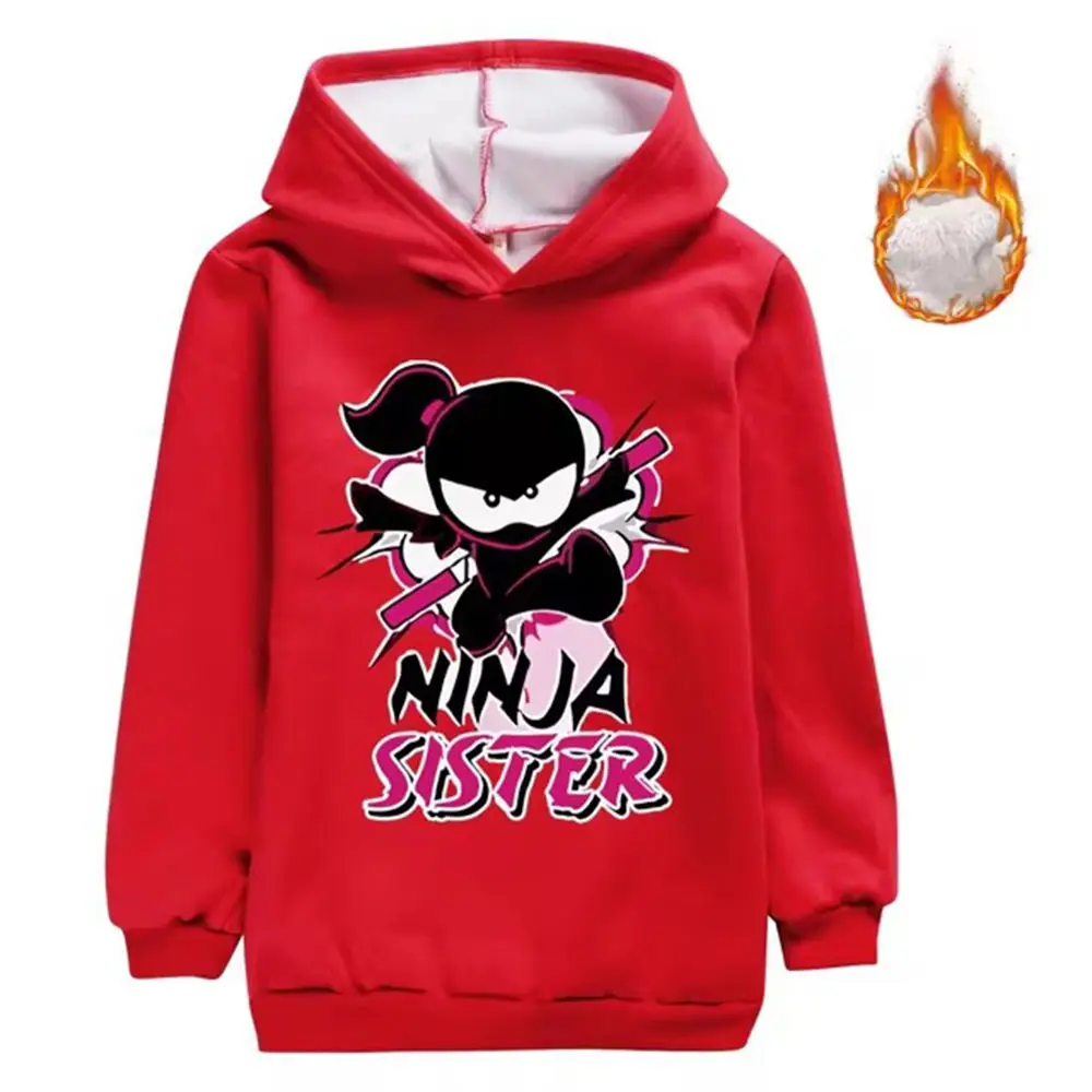 

Anime NINJA KIDZ Sweatshirts Hoodies Winter Teenager Thick Fashion Outwear Boy Girl Warm Cartoon Printd Pullover