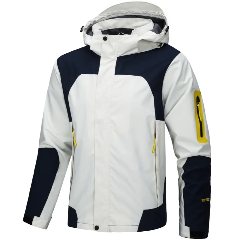 Spring Autumn Men's Outdoor Windproof Jacket Waterproof Long Sleeve Hooded Coat Fashion Sports Casual Mountaineering Jacket