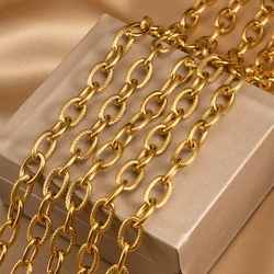 1Meter Chunky Stainless Steel Hip Hop Chain Frosted Oval Link Chain for DIY Jewelry Making Punk Necklace Bracelet Chain Supplies