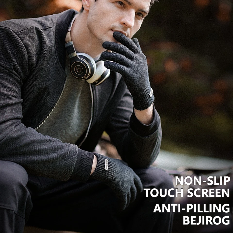 GTUBIKE شتاء دافئ قفازات محبوكة الهاتف المحمول شاشة تعمل باللمس قفازات محبوكة الشتاء سميكة الدافئة في الهواء الطلق قفازات للرجال والنساء #6
