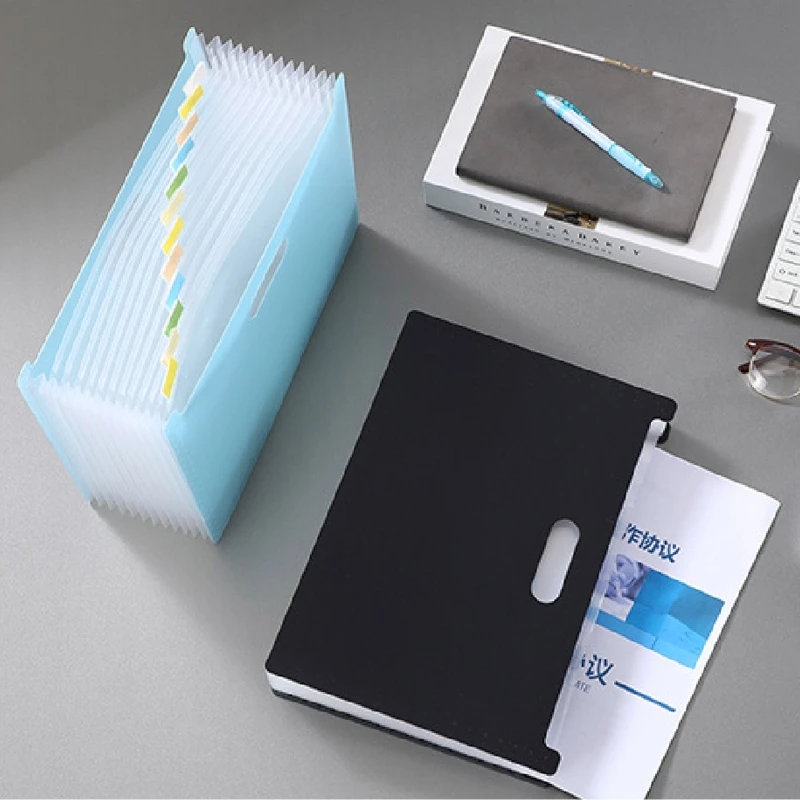 2Pcs Accordion Folder Document Organizer A4 File Folder 13 Pockets Expandable for Filling Test Papers Files Flash Cards
