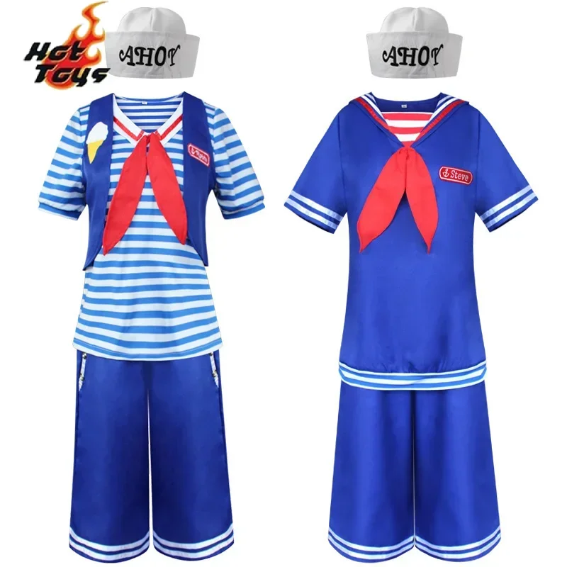 أزياء C.Steve Harrington التأثيرية للبالغين، قميص، بنطلونات، فاتحة، جلاشيور، فيت دي كرنفال