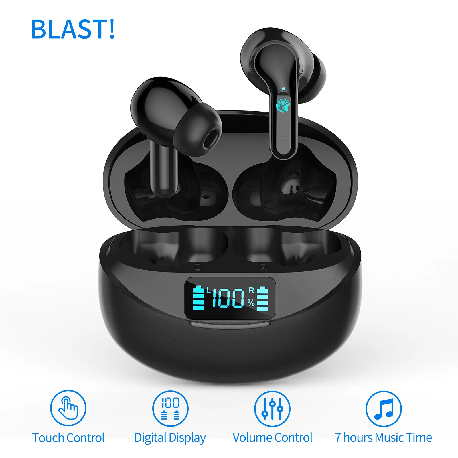 

Newest Touch BLAST! i17 True Wireless Stereo Earphones Digital Display Touch BLAST! i17 TWS wireless headset Bluetooth Earbuds