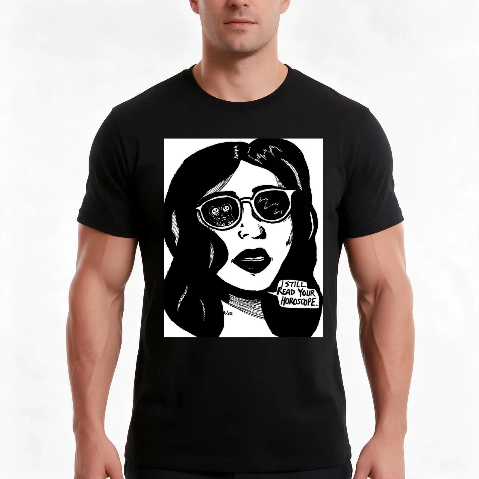 Horoscope T-Shirt, Summer Casual Cotton Tee, Oversized Streetwear Tops, Vintage Graphic Print, Loose Fit Short Sleeve