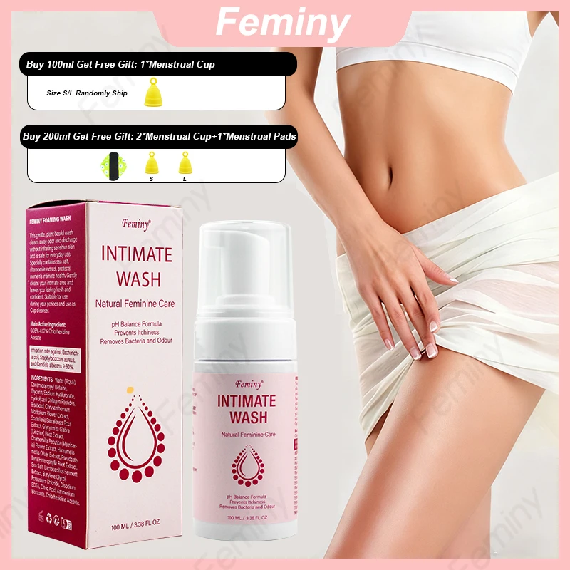 

Feminy pH Balance Feminine Wash for Women Fragrance-Free Unscented Foam Cleanser for Intimate wash Sensitive Daily Hygiene Wash