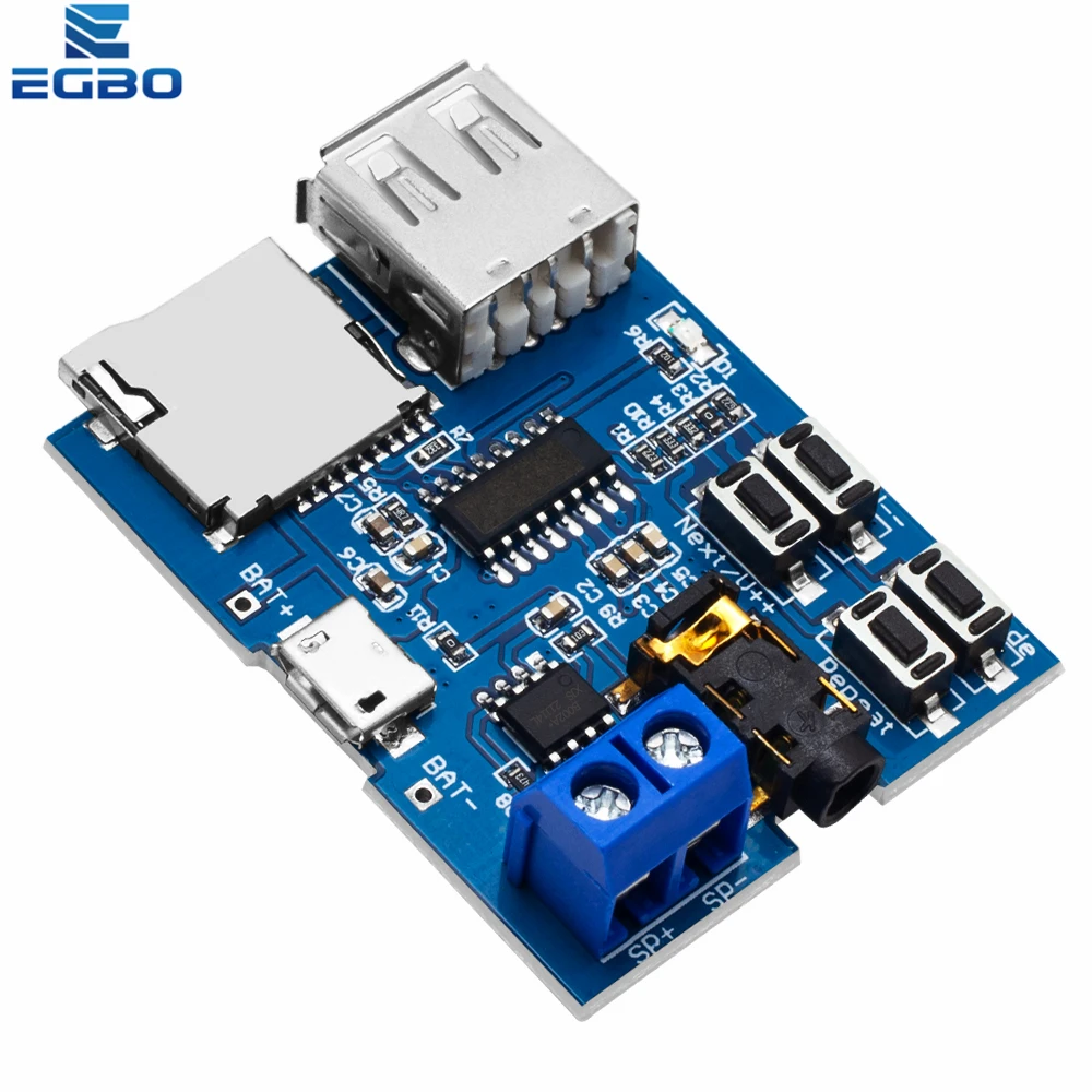 1PCS~5PCS EGBO TF card U disk MP3 Format decoder board module amplifier decoding audio Player type-c/micto usb
