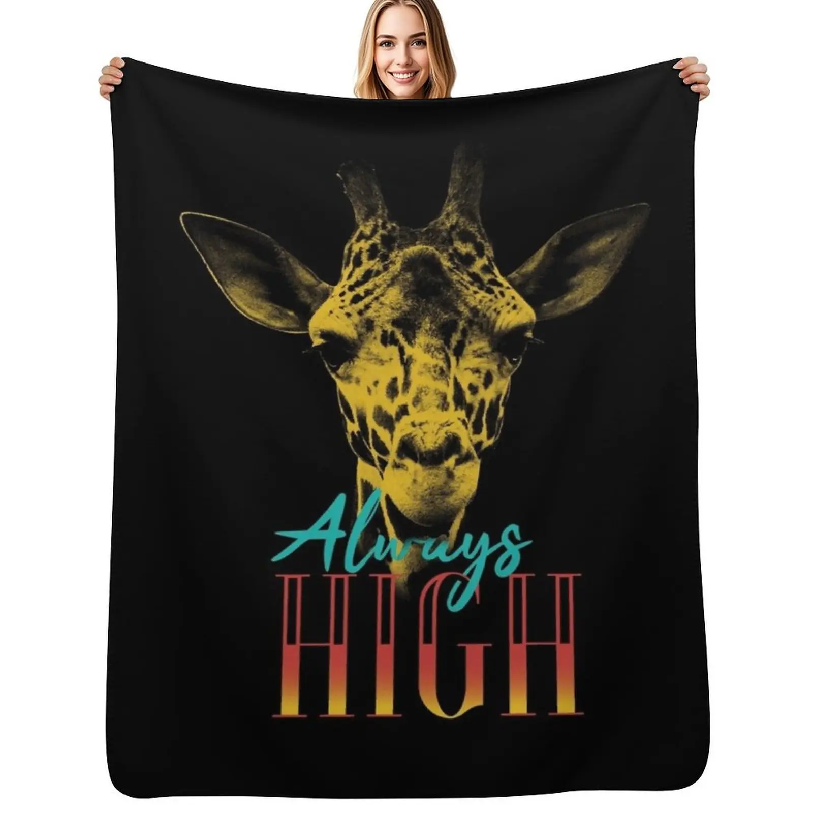 

Always High Giraffe Throw Blanket Warm Plush Fuzzy Blanket for Living Room