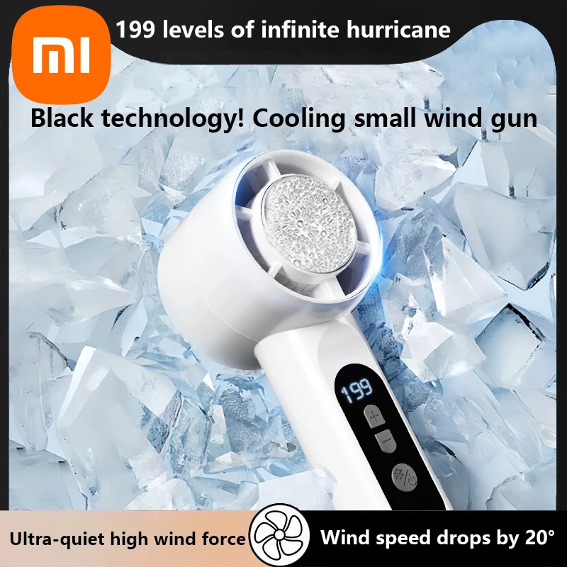 

Ручной вентилятор Xiaomi USB 199-скоростной мини-охлаждающий перезаряжаемый высокоскоростной турбовентилятор со свободным управлением для домашнего офиса, путешествий, улицы, новинка