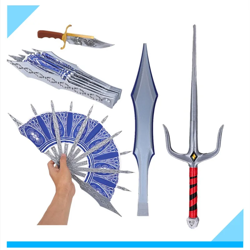 Kitana-abanicos de Cosplay, accesorios de abanico plegables, fantasía Kano Mileena, espada corta de juego de rol, accesorios de disfraz de Carnaval y Halloween, regalos