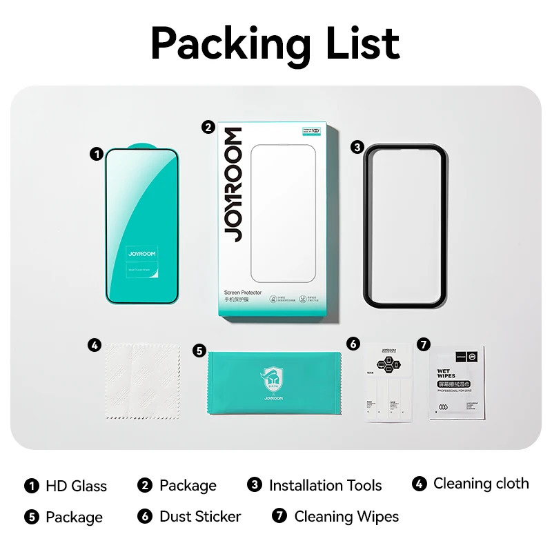Joyroom 1/2/3pcs HD Anti-Blauw Licht Glas voor iPhone 17 Pro Max Screen Protector Volledig scherm Oogbescherming Gehard Glas
