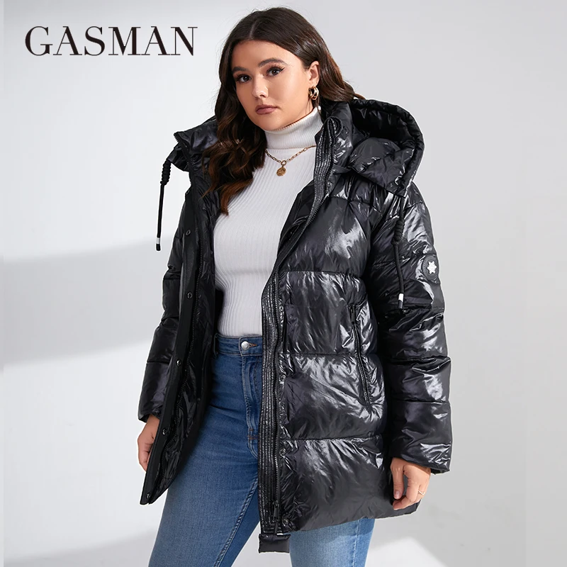 GASMAN 2023 Fashion Warm Coats Woman Winter Down Jackets Women  Applique Hooded Plus Size Brand High Quality Parkas Female 82268