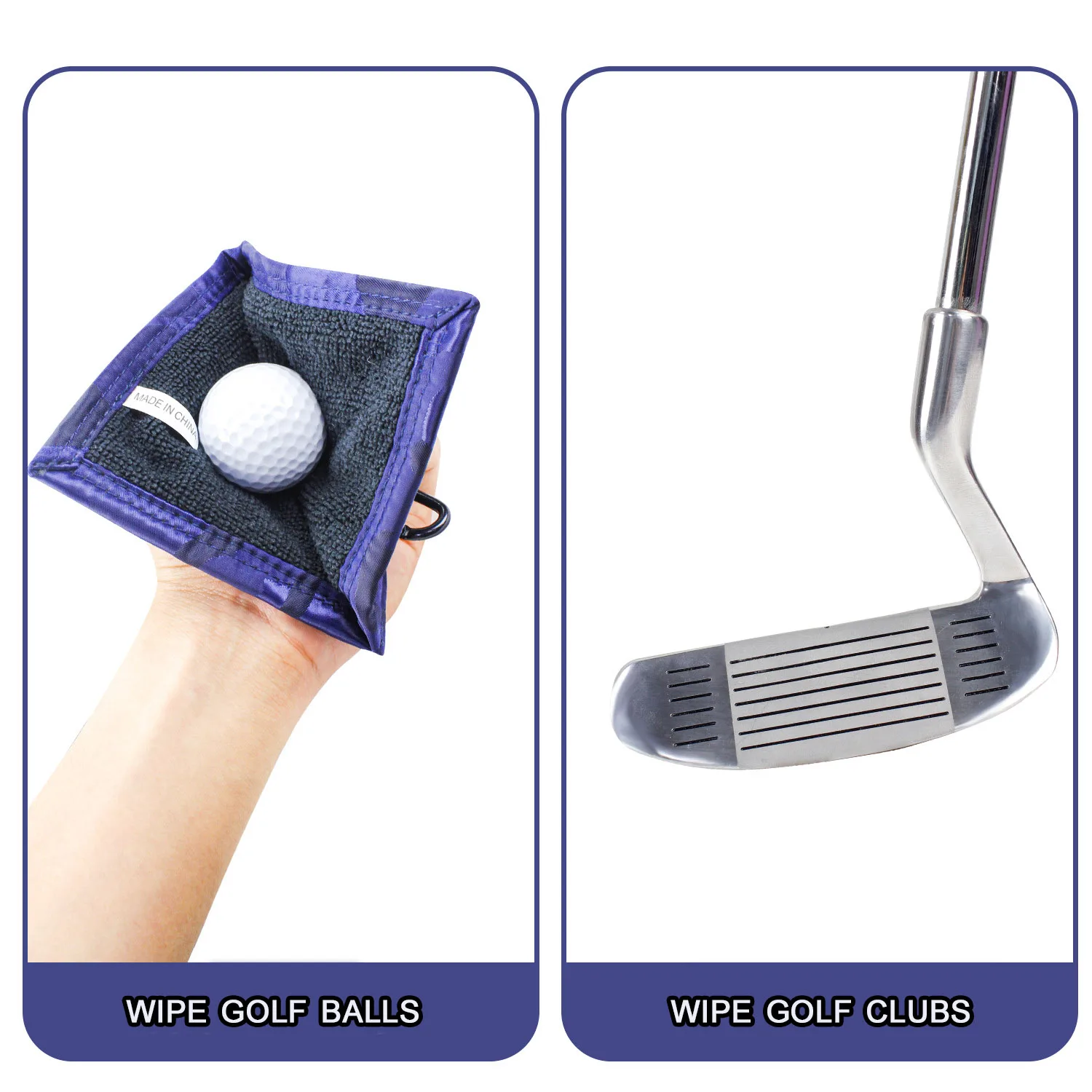 Portátil Golf Ball Club Cleaner, Lavadora pequena, Toalha com cordão esticável, Suprimentos