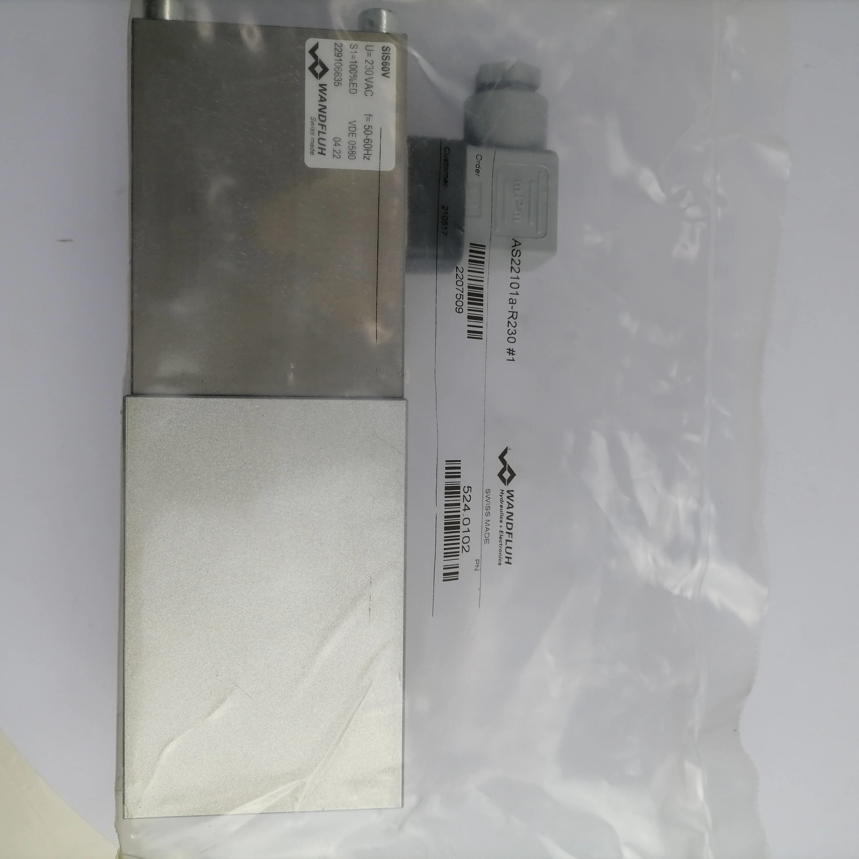 Válvula de popa operada por solenóide WANDFLUH AS22101a-R230