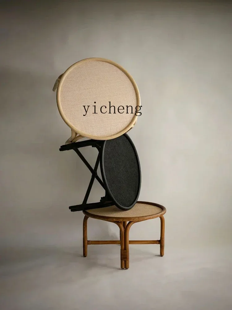 b11- round coffee table, real vine weaving retro wabi-sabi wind B & B home simple corner table