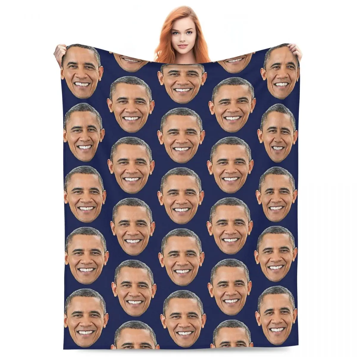 

Barack Obama Blankets Flannel Sofa Throw Blanket Breathable Throw Blankets for Home Bedroom Travel Throws Bedspread Quilt