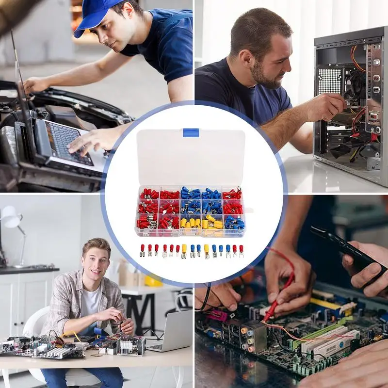 Konektor sambungan kawat 280X terminal konektor kawat dengan kotak penyimpanan Kit sambungan kawat terisolasi kawat listrik sambungan cepat