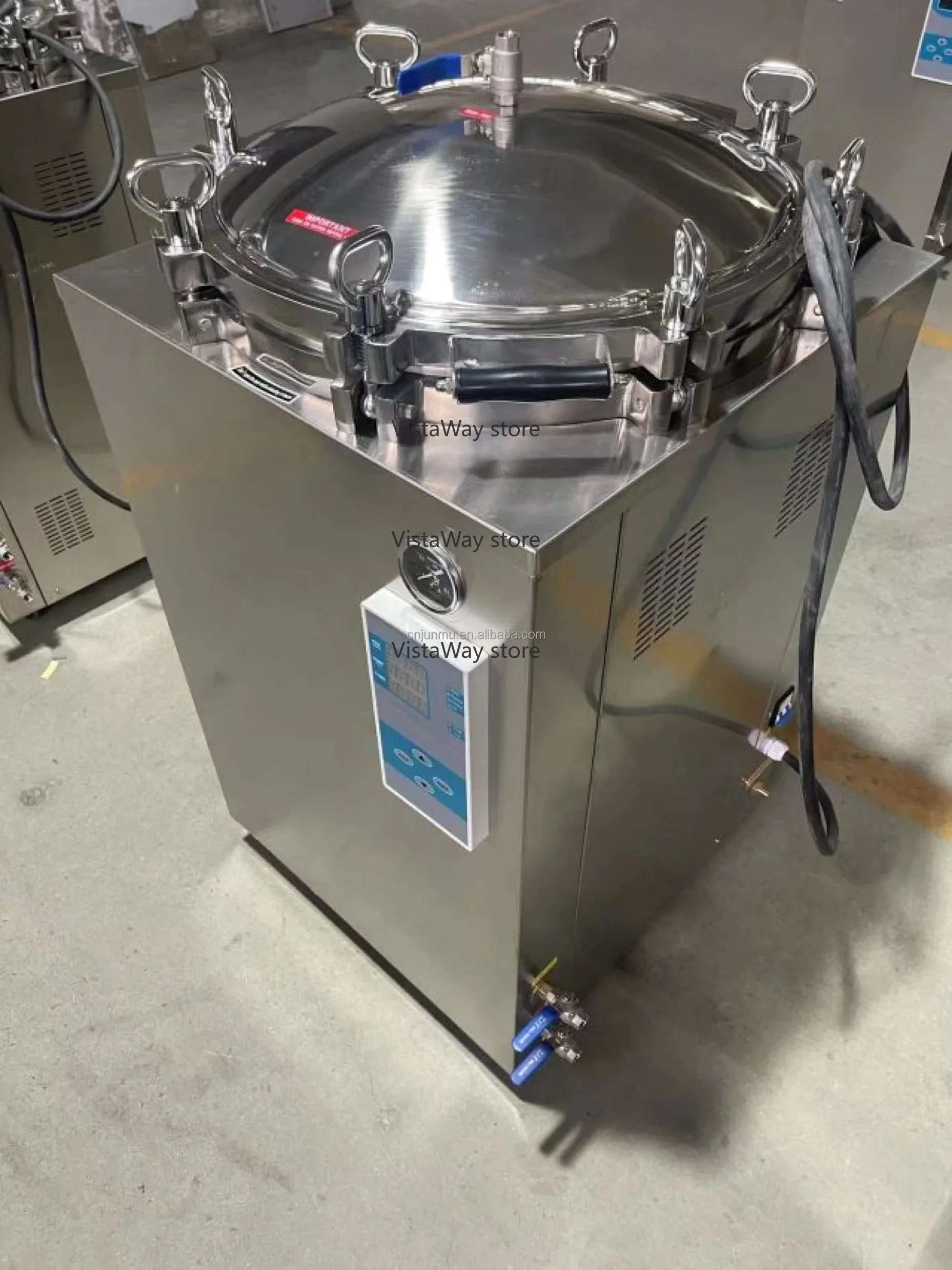 Autoklaf Tekanan Vertikal 100l 120l 150l untuk Sterilisasi Makanan dengan Dua Keranjang