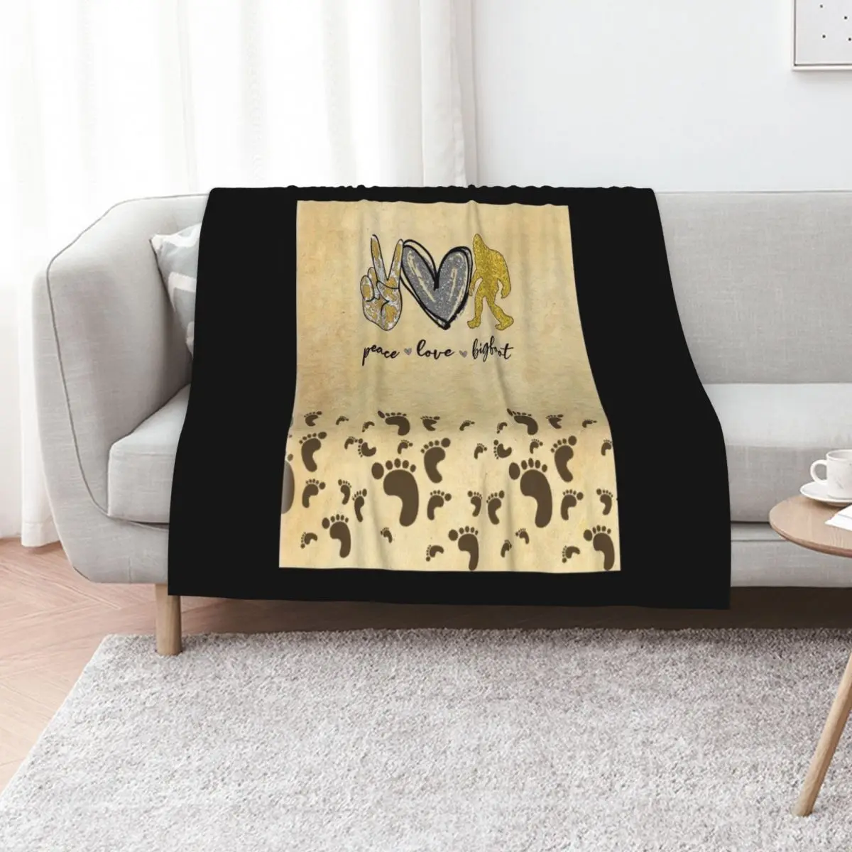 Vintage BigFoot Knowedge Peace Love Bigfood Throw Blanket Multi-Purpose for winter Plush Soft Sofa Bed Fashionable Blankets