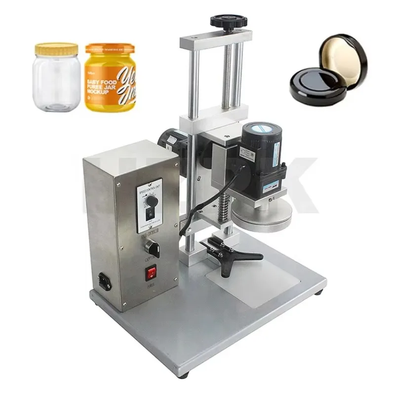 

HZPK Twist Off Semi Automatic Glass and Plastic Bottle Metal Lug Screw Cap Tightening Capping Machine Glass Jar