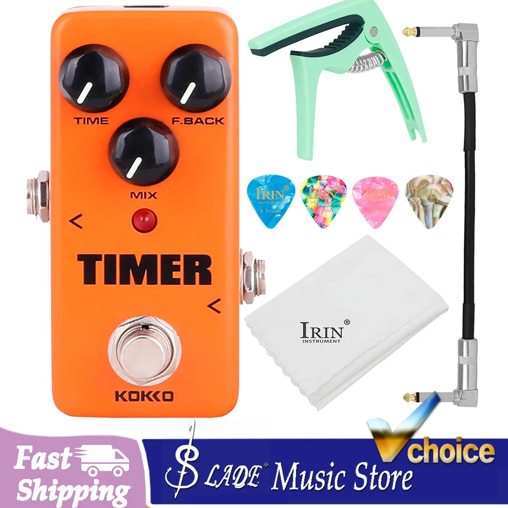 pedale-de-delay-numerique-classique-kokko-fdd2-serie-timer-orange-avec-delay-de-1000-ms-true-bypass-mini-effet-pour-guitare-electrique-basse