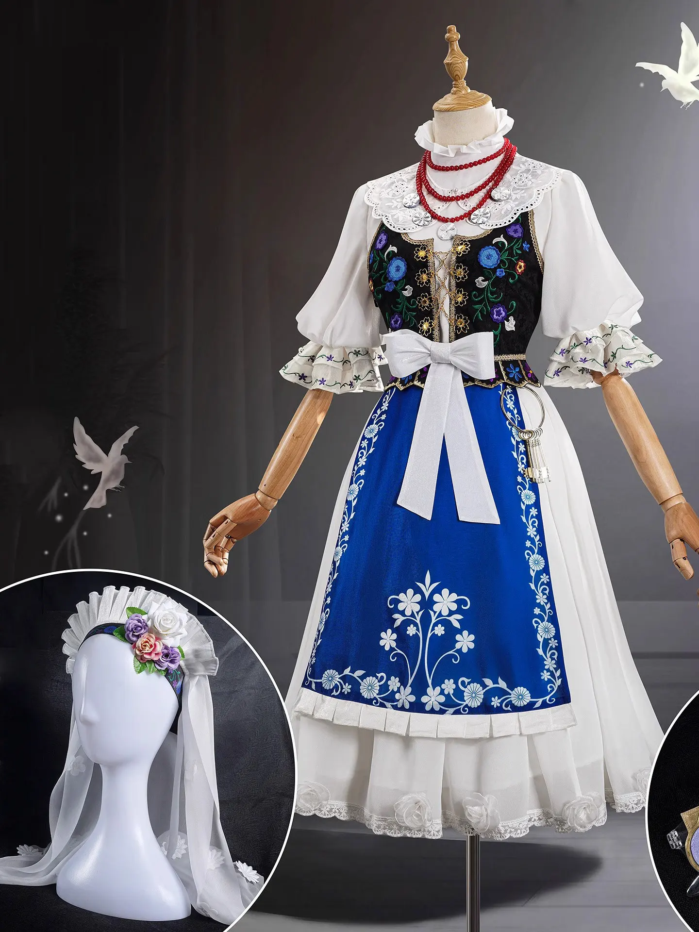 Game Identity V Perfumer Judit Cosplay Costume Women Gothic Dress With Veil and Glasses Anime Clothing Party Suit Custom Made