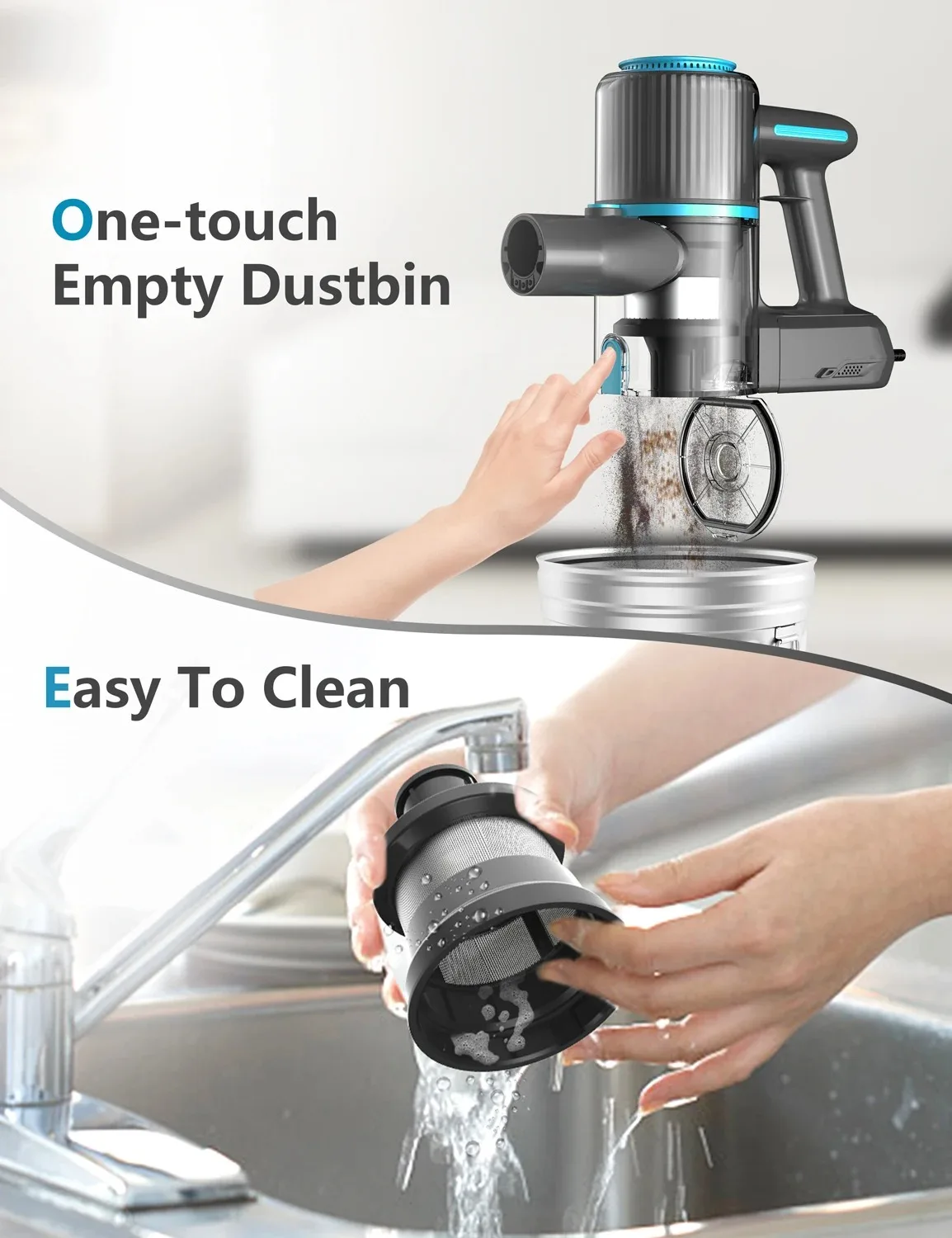 TASVAC I7 26 кПа Проводной пылесос 600 Вт Мощный всасывающий двигатель 4 в 1 Ручной пылесос для домашних животных Чистка ковров из шерсти домашних животных