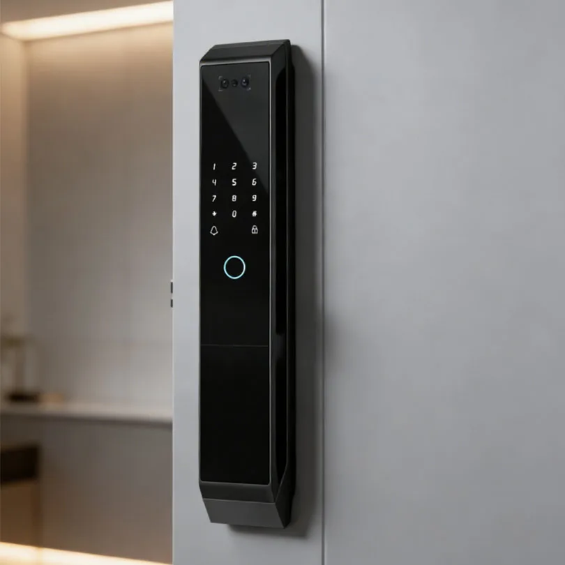 Bluelock Home Security Facial Recognition Smart Lock Biometric Unlock  Video Screen Door Lock
