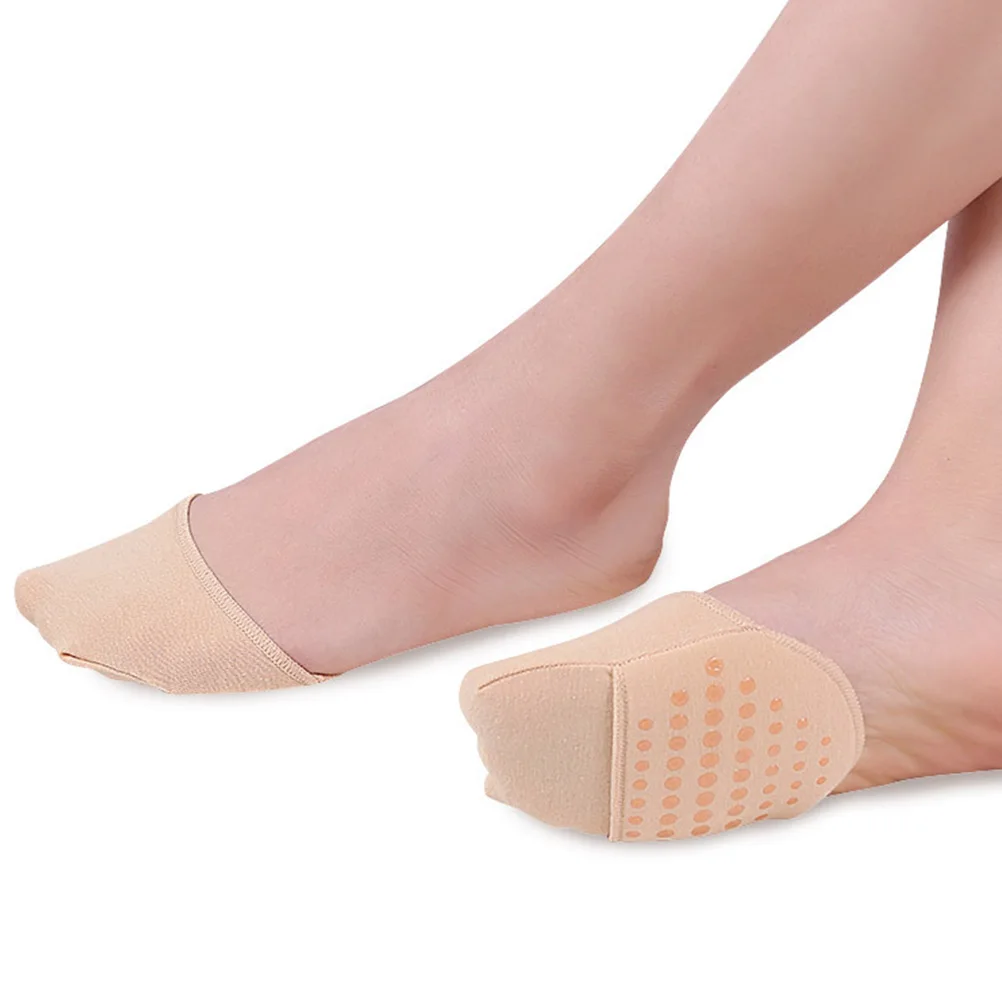 

2 Pairs Anti-slip Silicone Socks Breathable Forefoot Pad Invisible Half Palm Socks Women High Heeled Shoes Pads Moisture
