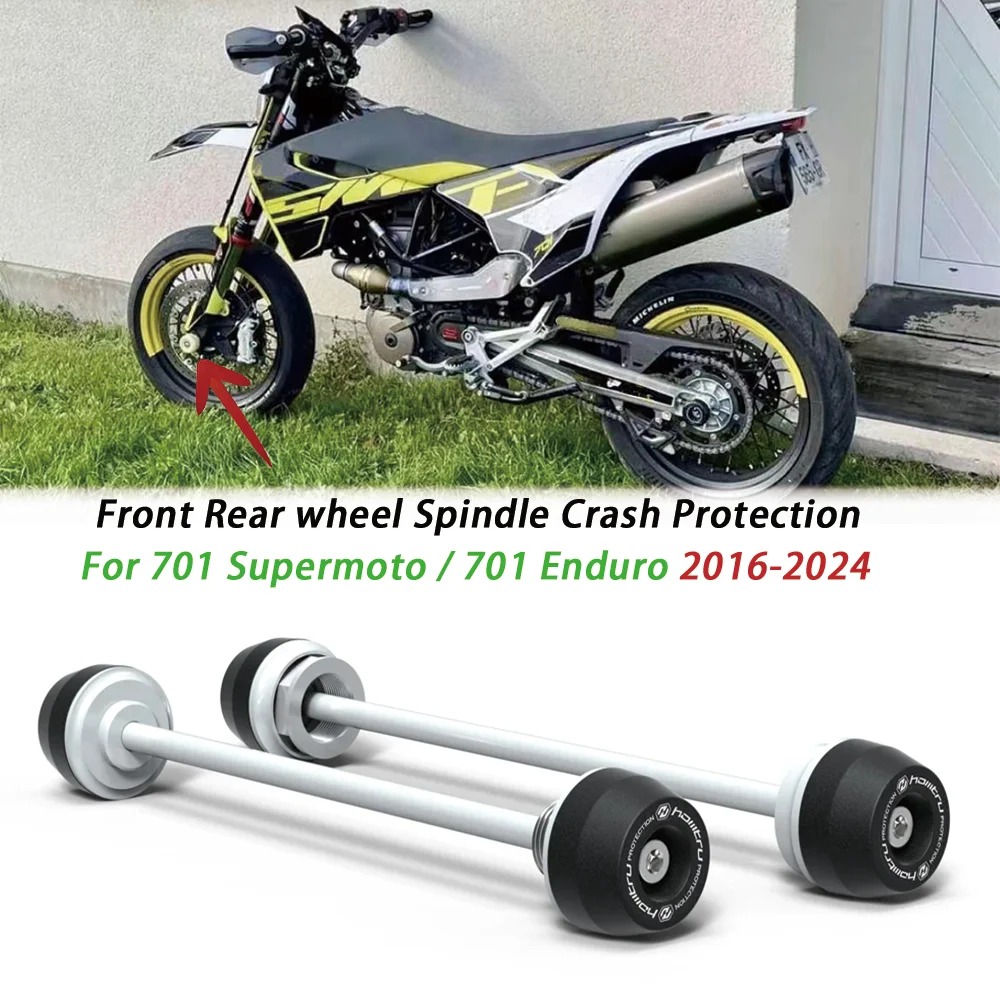 

Motorcycle Front and Rear Fork Shaft Protection FOR HUSQVARNA 701 Supermoto& 701 Enduro 2016-2024 wheel Spindle Crash Protection