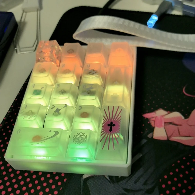 DS17R3-1 Number Mechanical Keyboard Kit Custom 2U0 Wired Single-mode Hot-swap RGB TOP MX Switch 3D printing case Office Gaming