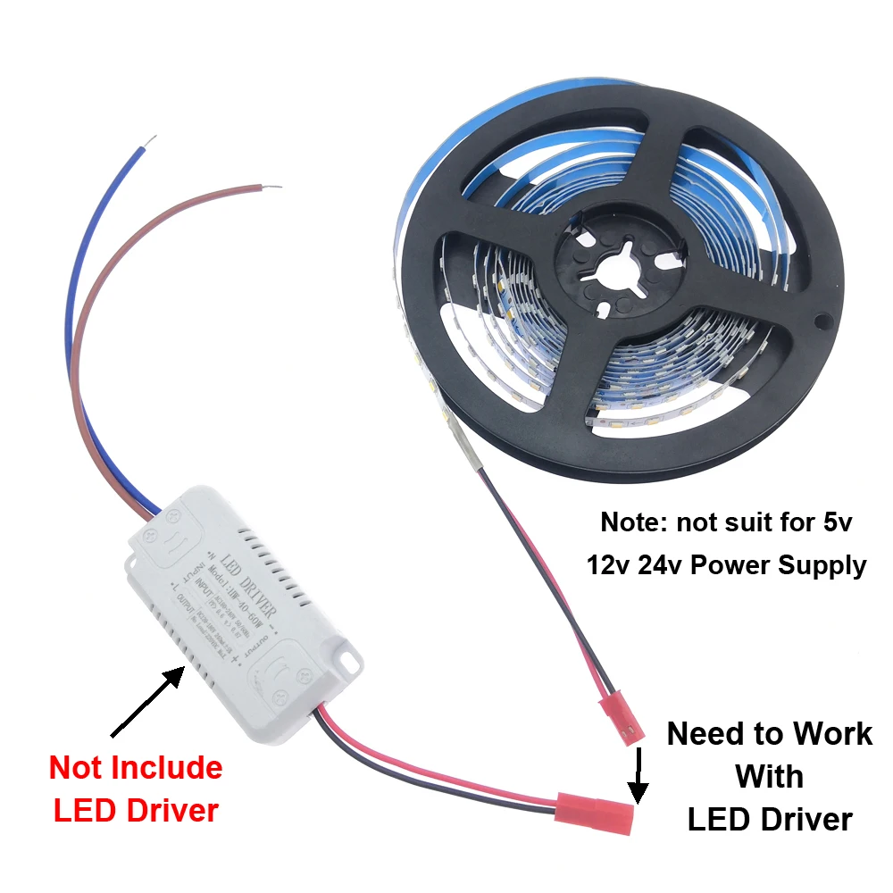 Imagem -04 - Fita de Luz de Tira Flexível de Corrente Constante 5m por Carretel Smd2835 tipo s 5b10c 100d por m 2pin 220260ma 3000k 4500k 6500k