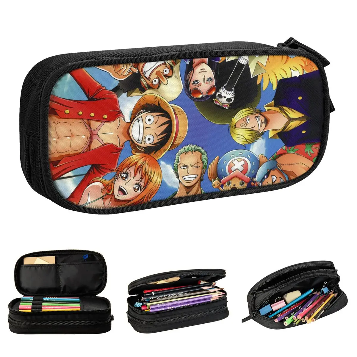 anime manga pieces lapis case pen box para estudantes grande capacidade lapis bolsas material escolar presente de papelaria novo um 01