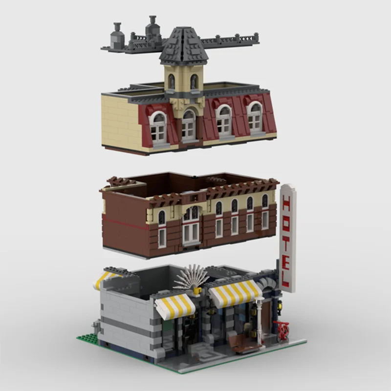 2335개 MOC 카페 비코너 독립형 모듈형 모델 빌딩 크리스마스 선물 블록 장난감 건축 조립 DIY 창의적 아이디어