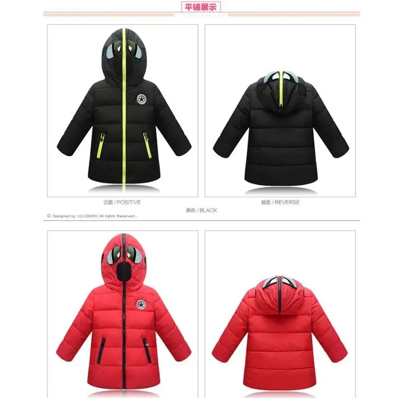 New winter children\'s down jacket boys\' glasses hood thickened cotton jacket girls\'outdoor snow windproof and warm coat 3-10Y