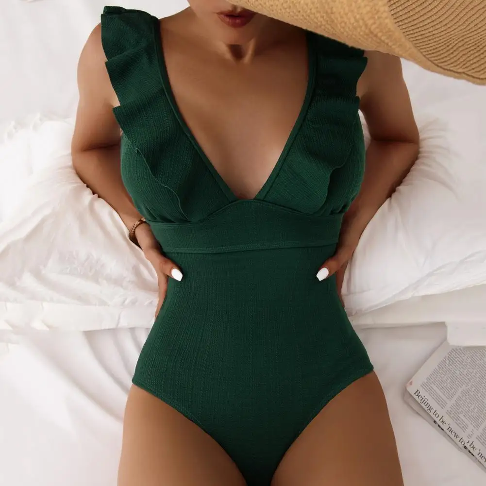 Kobiety bikini strój kąpielowy seks młode dziewczyny dekolt bez rękawów Backless Monokini body zasznurować strój kąpielowy купалникк 2022 тренд