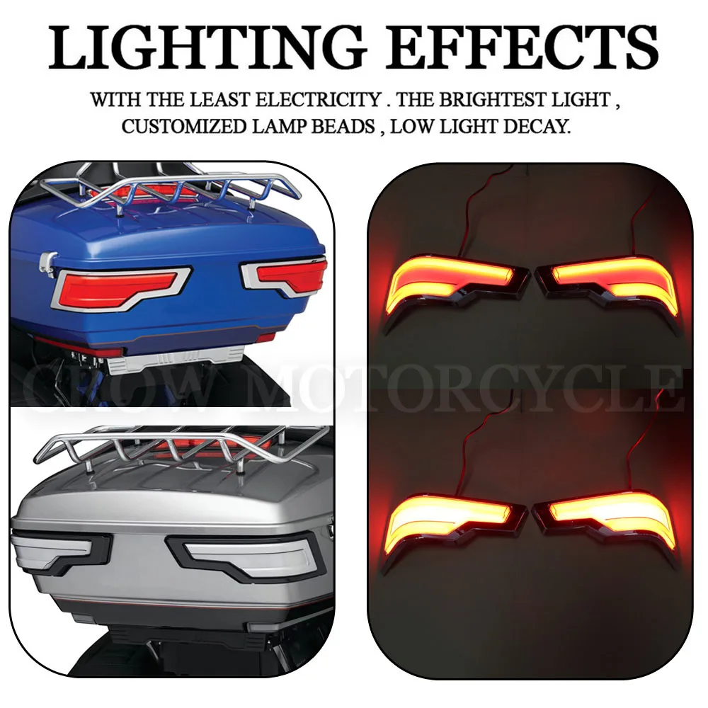 Motorcycle Rear Tour-Pak King Tour Pack LED Brake/Turn/Tail Lamp For Harley Touring Ultra Limited Electra Road Glide 2014-2022