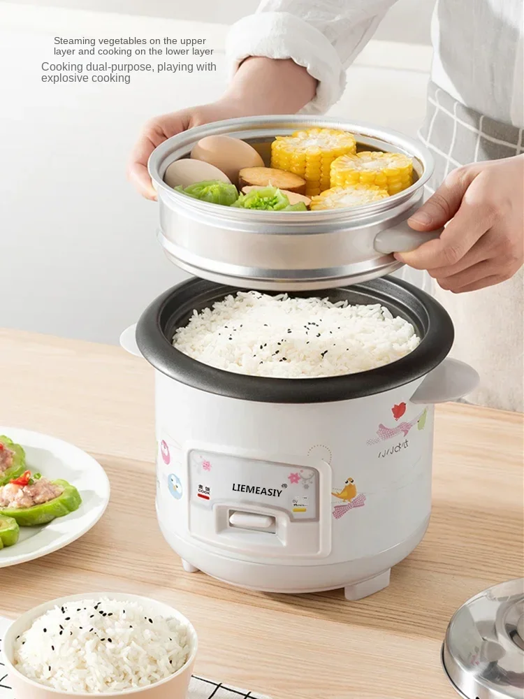 Mini fogão de arroz elétrico multifuncional, panela de arroz pequena, antiquado, para 1-5 pessoas, 5l, para arroz cozido no vapor, 220v