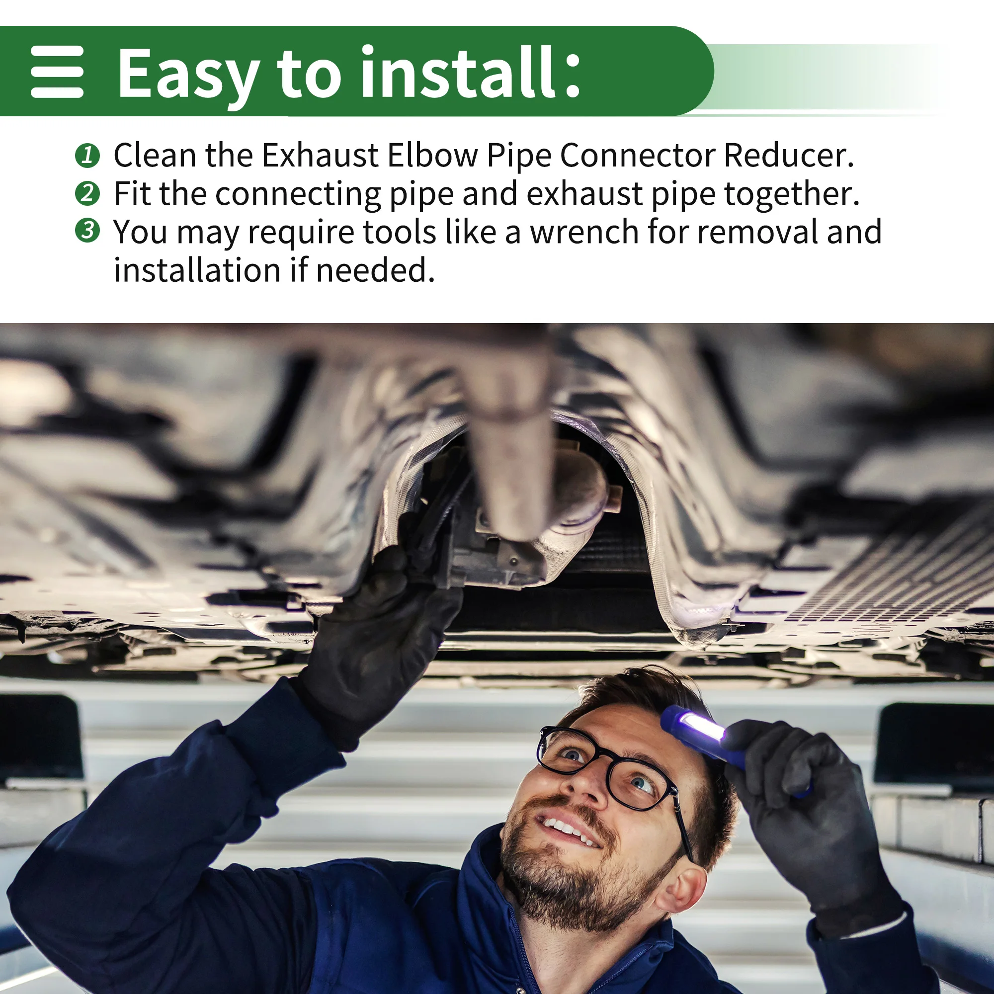 Uxcell Universele Doorn Uitlaat Bocht Elleboog Concentrische Reducer 51mm tot 76mm OD 100/127mm Lengte 201 Roestvrij Stalen Pijp Adapter