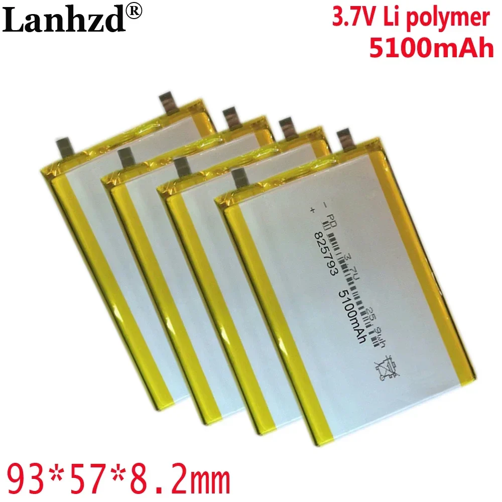 825793 Li polymer lithium battery 5100mAh 3.7V For GPS navigator beauty instrument digital products DVD Led Lamp camera