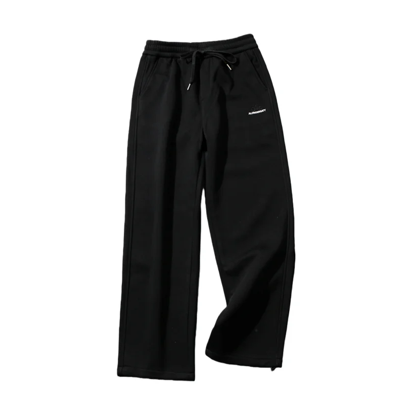 

Fce Lined Thiened Winter Straight Leg Youthful Casual Outdoor Long Sweatpants for Men Trendy Autumn Loose Fit