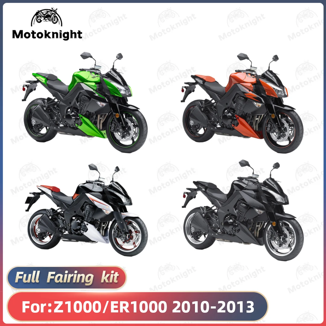 Novo abs kit completo de carenagem da motocicleta apto para kawasaki z1000 er1000 2010 2011 2012 2013 kits carenagens personalizadas carroçaria escudo