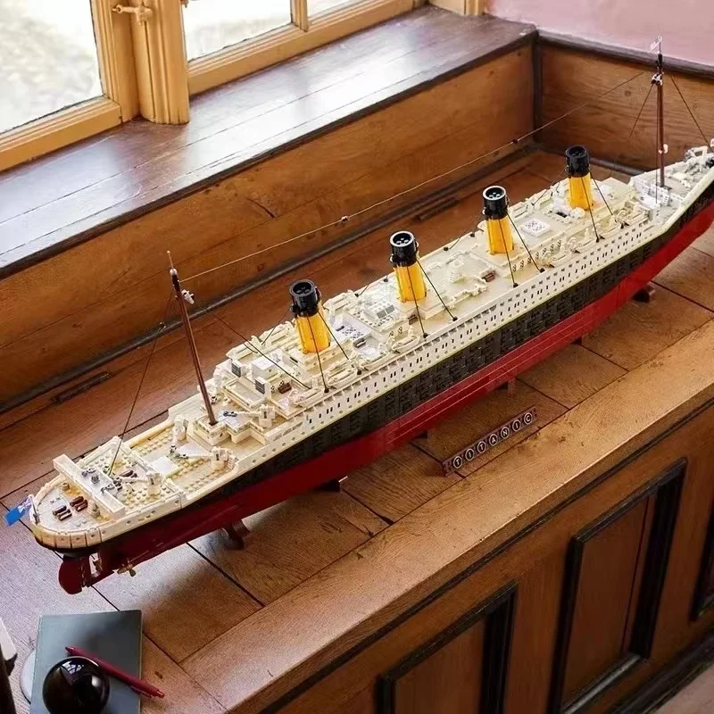 

In Stock Titanic Cruise Boat Ship Building Blocks Sets Bricks City Model Building Kits 3D Hobbies For Children Toys