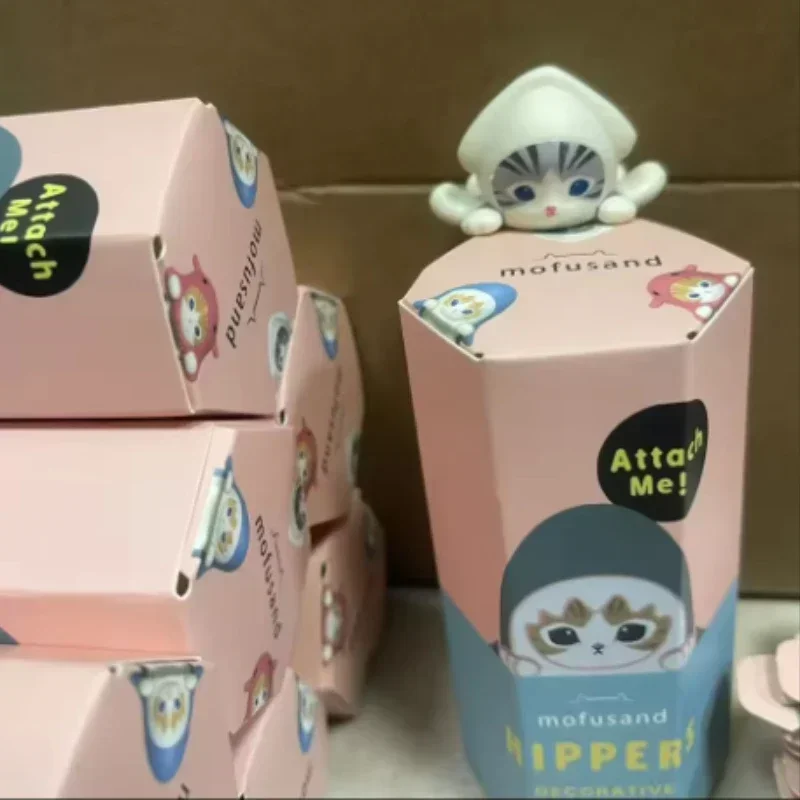 ใหม่ Sonny Angel & Mofusand กล่องตาบอด 12 ชิ้น Hippers Mini รูป Shark Cat Action Figure ของเล่นสําหรับแฟนๆเด็กคริสต์มาสของขวัญ