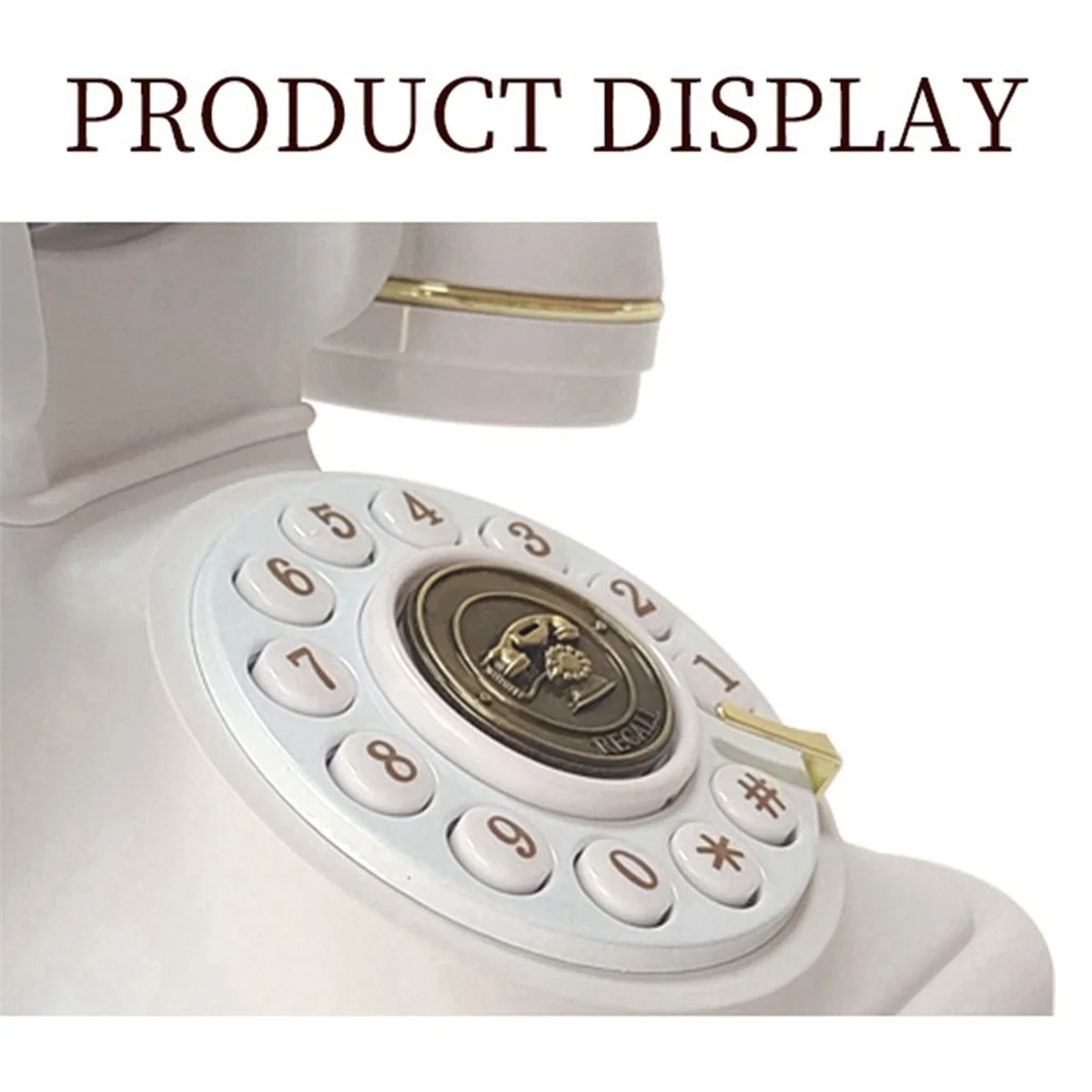 Classic Old Landline Telephone Home Plug-in Telephone Vintage Rotary Antique Wired Dial Telephone White