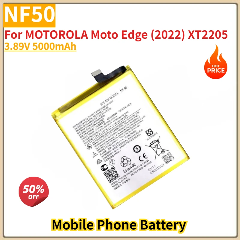 

NF50 High Quality Phone Battery 3.89V 5000mAh For MOTOROLA Moto Edge (2022) XT2205 Brand New Replacement Battery
