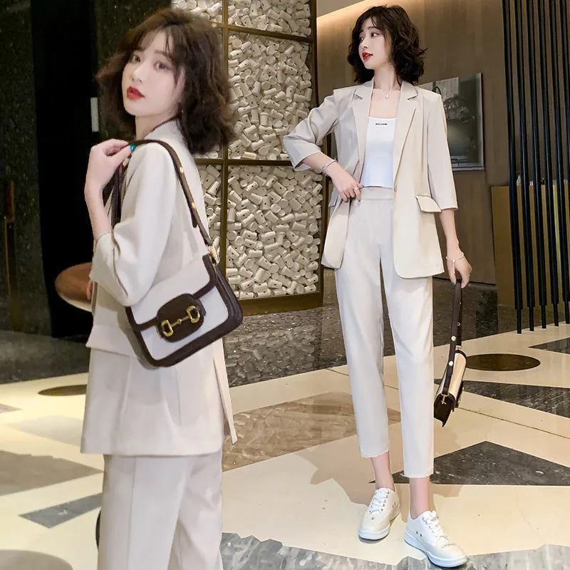 One Piece/Suit Women's 2024 Spring Autumn New Two-Piece Jacket Casual Outfit Ladies Coat Korean Style Set Temperament Blazer Top