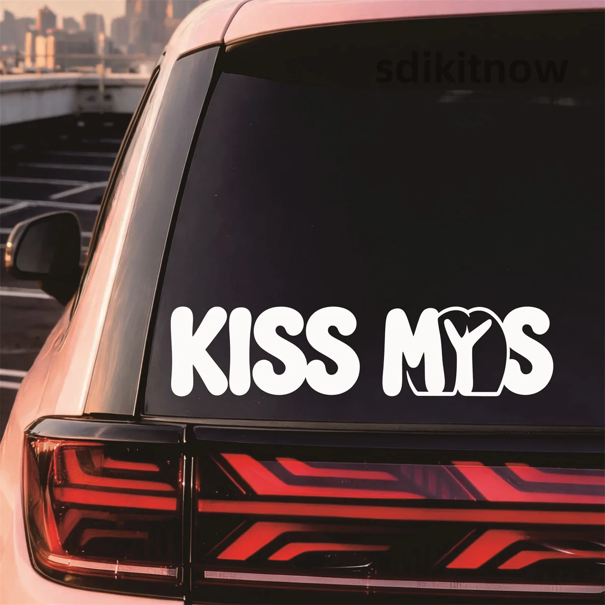 Kiss My S ASS Car Vinyl Decal Waterproof Window Decoration Sticker For Audi Porsche Honda Volkswagen Ford BMW MINI Hyundai Kia