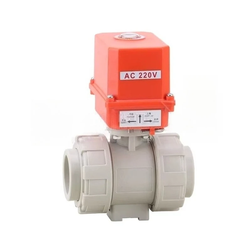 For Electric PPH/PPR Ball Valve, Double-operated Plastic Ball Valve, Flexible Hot Melt Socket DN15 20 25 32 40